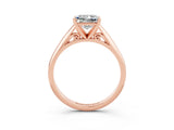 Rose gold Princess Cut Moissanite Solitaire Engagement Ring with Cathedral Setting and Four-Prong Mount_21