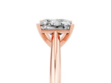 Rose gold Princess Cut Moissanite Solitaire Engagement Ring with Cathedral Setting and Four-Prong Mount_23
