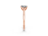 Rose gold Princess Cut Moissanite Solitaire Engagement Ring with Cathedral Setting and Four-Prong Mount_26