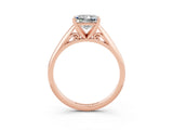 Rose gold Princess Cut Moissanite Solitaire Engagement Ring with Cathedral Setting and Four-Prong Mount_27