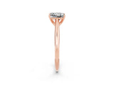 Rose gold Princess Cut Moissanite Solitaire Engagement Ring with Cathedral Setting and Four-Prong Mount_80