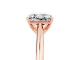 Rose gold Princess Cut Moissanite Solitaire Engagement Ring with Cathedral Setting and Four-Prong Mount_83