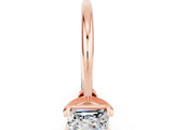Rose gold Princess Cut Moissanite Solitaire Engagement Ring with Classic Band and Four-Prong Setting_24