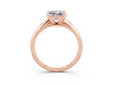 Rose gold Princess Cut Moissanite Solitaire Engagement Ring with Classic Band and Four-Prong Setting_27