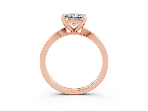 Rose gold Princess Cut Moissanite Solitaire Engagement Ring with Classic Band and Four-Prong Setting_27