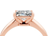 Rose gold Princess Cut Moissanite Solitaire Engagement Ring with Classic Band and Four-Prong Setting_28