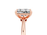 Rose gold Princess Cut Moissanite Solitaire Engagement Ring with Classic Band and Four-Prong Setting_29