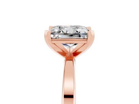 Rose gold Princess Cut Moissanite Solitaire Engagement Ring with Classic Band and Four-Prong Setting_29