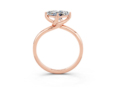 Rose gold Princess Cut Moissanite Solitaire Engagement Ring with Four-Prong Setting and Classic Band_15