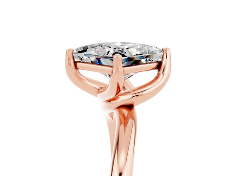 Rose gold Princess Cut Moissanite Solitaire Engagement Ring with Four-Prong Setting and Classic Band_17