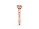 Rose gold Princess Cut Moissanite Solitaire Engagement Ring with Round Band and Four-Prong Setting_2