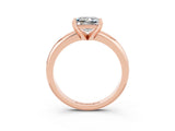Rose gold Princess Cut Moissanite Solitaire Engagement Ring with Round Band and Four-Prong Setting_3