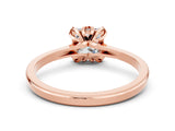 Rose gold Princess Cut Moissanite Solitaire Ring with Flower Prong Setting and Classic Band_12