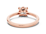 Rose gold Princess Cut Moissanite Solitaire Ring with Flower Prong Setting and Classic Band_38