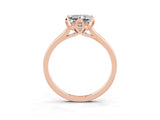 Rose gold Princess Cut Moissanite Solitaire Ring with Flower Prong Setting and Classic Band_41
