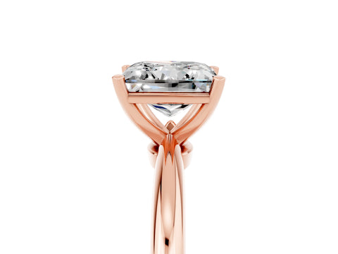 Rose gold Princess Cut Moissanite Solitaire Ring with Six-Prong Setting and Classic Band_5