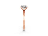 Rose gold Princess Cut Moissanite Solitaire Ring with Thin Band and Four-Prong Setting_2