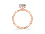 Rose gold Princess Cut Moissanite Solitaire Ring with Thin Band and Four-Prong Setting_3