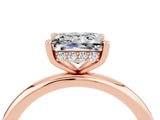 Rose gold Princess Cut Moissanite Solitaire Ring with Thin Band and Four-Prong Setting_4