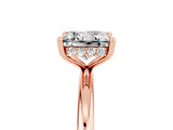 Rose gold Princess Cut Moissanite Solitaire Ring with Thin Band and Four-Prong Setting_5