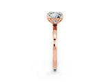 Rose gold Princess Cut Moissanite Solitaire Ring with Thin Band and Prong Setting_14