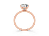 Rose gold Princess Cut Moissanite Solitaire Ring with Thin Band and Prong Setting_27