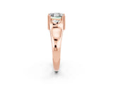 Rose gold Princess Cut Moissanite Solitaire Ring with Wide Band and Prong Setting_2
