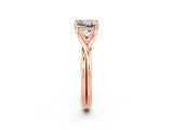 Rose gold Princess Cut Moissanite Solitaire Twist Band Prong Setting Ring_38