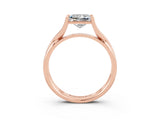 Rose gold Princess Cut Moissanite Solitaire Twist Band Prong Setting Ring_39