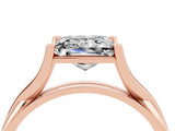 Rose gold Princess Cut Moissanite Solitaire Twist Band Prong Setting Ring_40