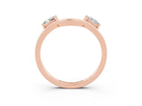 Rose gold Princess Cut Moissanite Two-Stone Open Band Ring with Four-Prong Setting_9