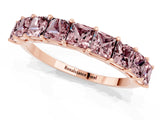 Rose gold Princess Cut Morganite Channel-Set Eternity Band with Prong Setting_7