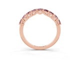 Rose gold Princess Cut Morganite Channel-Set Eternity Band with Prong Setting_9