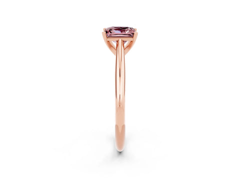 Rose gold Princess Cut Morganite Solitaire Engagement Ring with Cathedral Setting and Four-Prong Mount_14