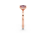 Rose gold Princess Cut Morganite Solitaire Engagement Ring with Classic Band and Four-Prong Setting_26