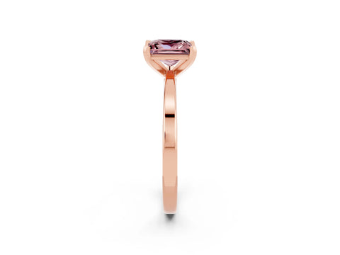 Rose gold Princess Cut Morganite Solitaire Engagement Ring with Classic Band and Four-Prong Setting_26