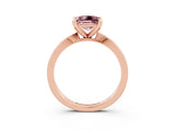 Rose gold Princess Cut Morganite Solitaire Engagement Ring with Classic Band and Four-Prong Setting_27