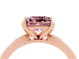 Rose gold Princess Cut Morganite Solitaire Engagement Ring with Classic Band and Four-Prong Setting_28