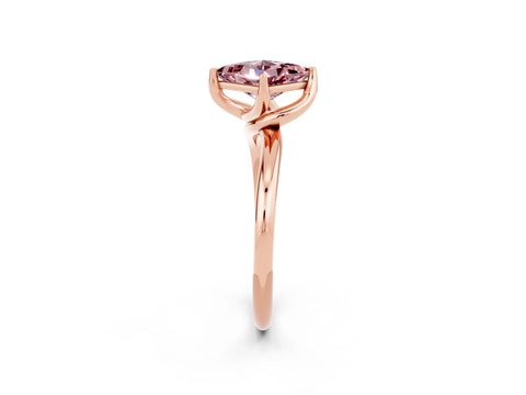 Rose gold Princess Cut Morganite Solitaire Engagement Ring with Four-Prong Setting and Classic Band_14