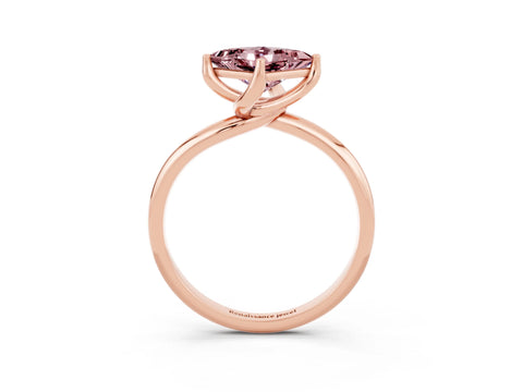 Rose gold Princess Cut Morganite Solitaire Engagement Ring with Four-Prong Setting and Classic Band_15