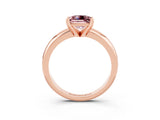 Rose gold Princess Cut Morganite Solitaire Engagement Ring with Round Band and Four-Prong Setting_3
