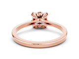 Rose gold Princess Cut Morganite Solitaire Ring with Flower Prong Setting and Classic Band_12