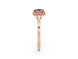 Rose gold Princess Cut Morganite Solitaire Ring with Flower Prong Setting and Classic Band_14