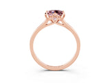 Rose gold Princess Cut Morganite Solitaire Ring with Flower Prong Setting and Classic Band_15