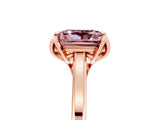 Rose gold Princess Cut Morganite Solitaire Ring with Flower Prong Setting and Classic Band_17