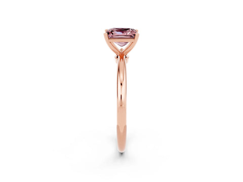 Rose gold Princess Cut Morganite Solitaire Ring with Six-Prong Setting and Classic Band_2