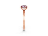 Rose gold Princess Cut Morganite Solitaire Ring with Thin Band and Four-Prong Setting_2