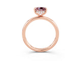 Rose gold Princess Cut Morganite Solitaire Ring with Thin Band and Four-Prong Setting_3