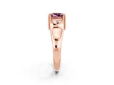 Rose gold Princess Cut Morganite Solitaire Ring with Wide Band and Prong Setting_2