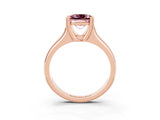 Rose gold Princess Cut Morganite Solitaire Ring with Wide Band and Prong Setting_3